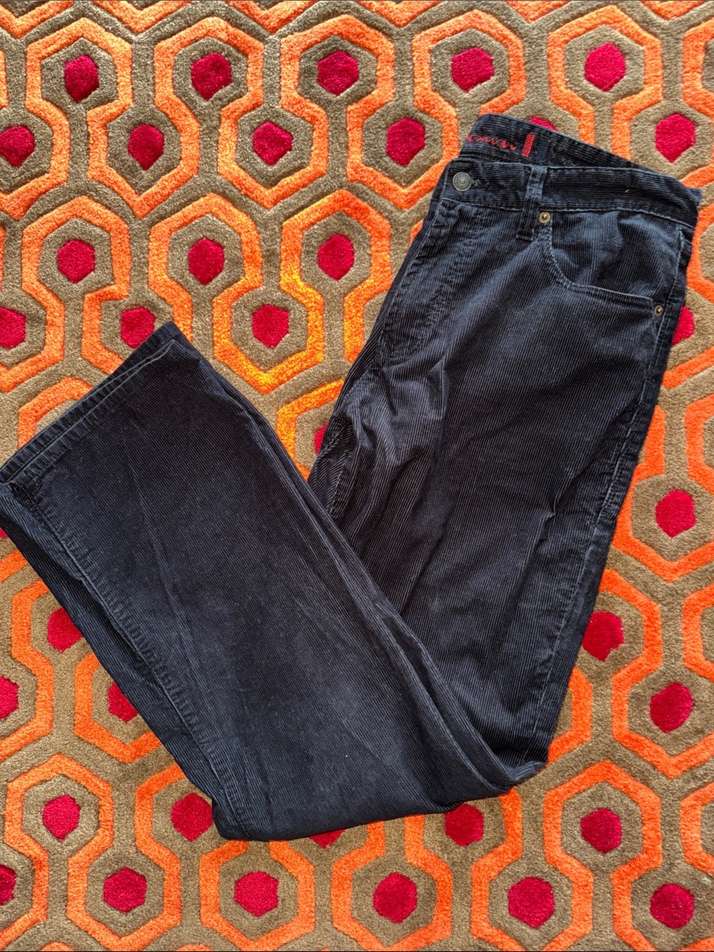 MAKE OFFER! Ben Sherman Black Corduroy Pants with Subtle Red Logo 34x32